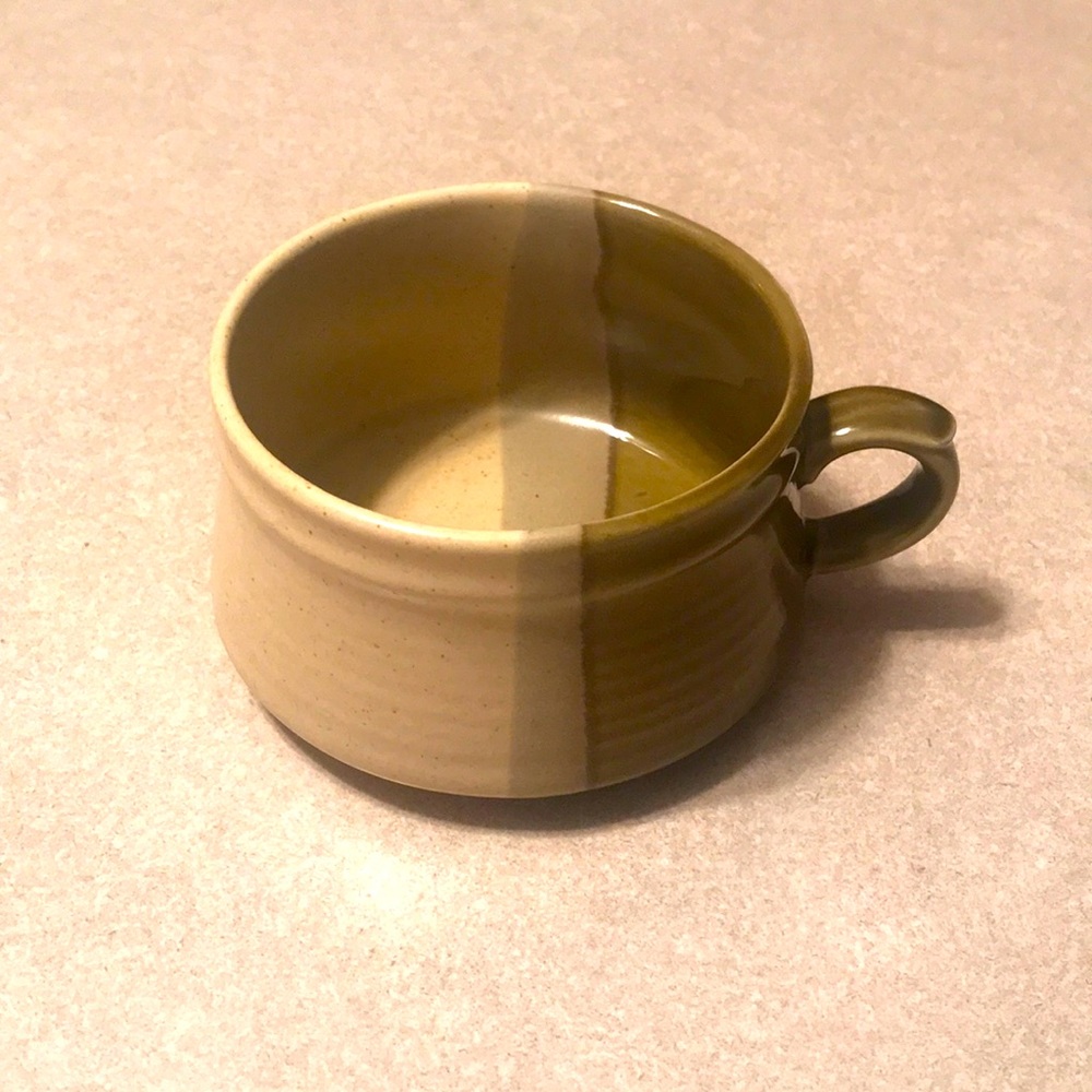 Vintage Green/Tan Soup Mug
